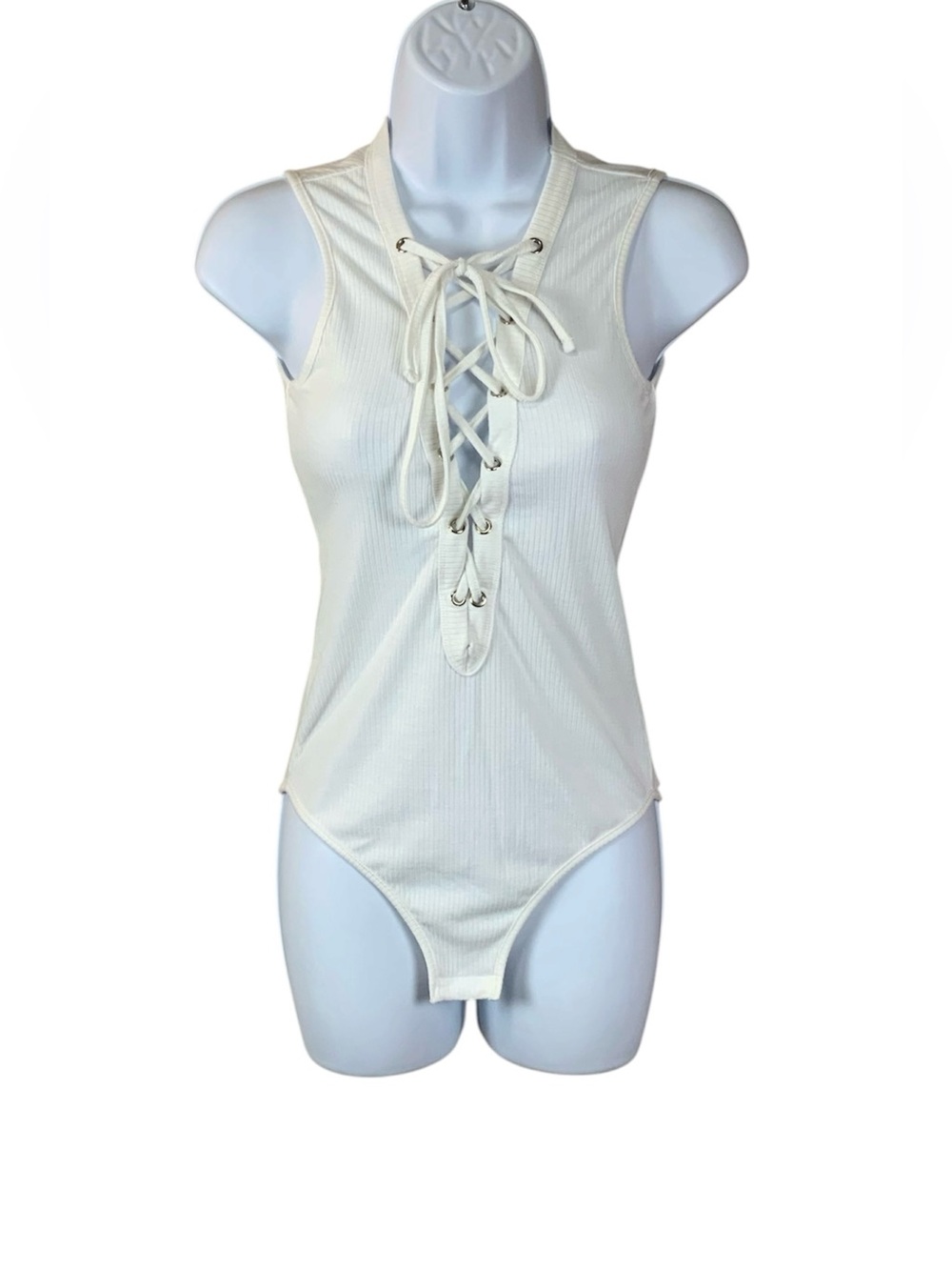 Riflessi Women’s White Ribbed Bodysuit